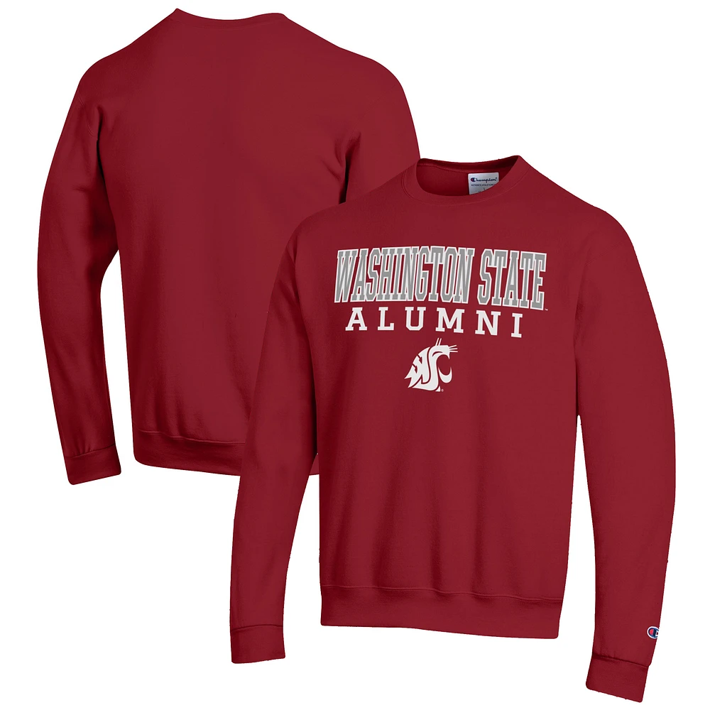 Men's Champion Crimson Washington State Cougars Alumni Logo Pullover Sweatshirt