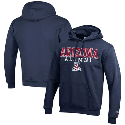 Men's Champion  Navy Arizona Wildcats Alumni Logo Stack Pullover Hoodie