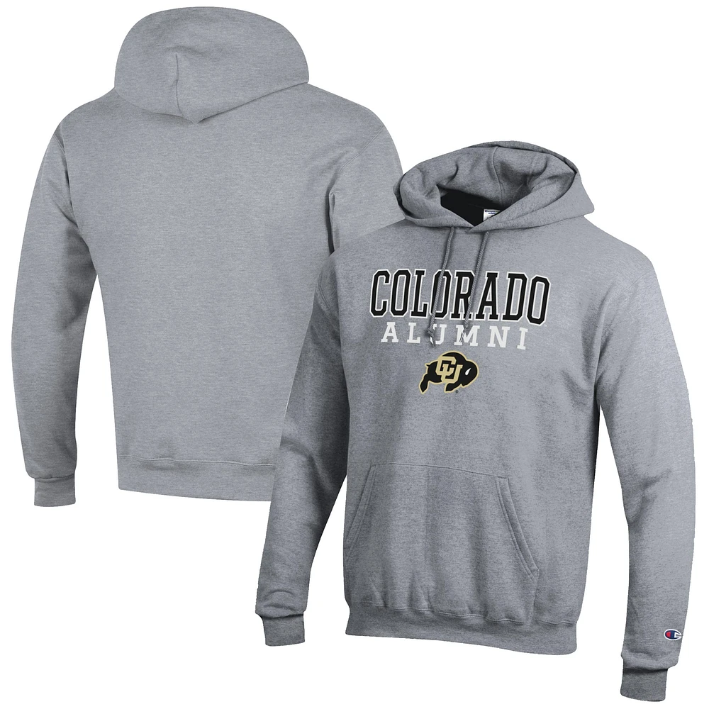 Men's Champion Gray Colorado Buffaloes Alumni Logo Stack Pullover Hoodie