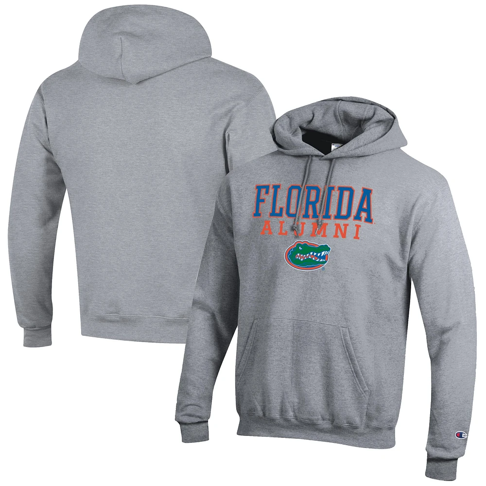 Men's Champion Gray Florida Gators Alumni Logo Stack Pullover Hoodie