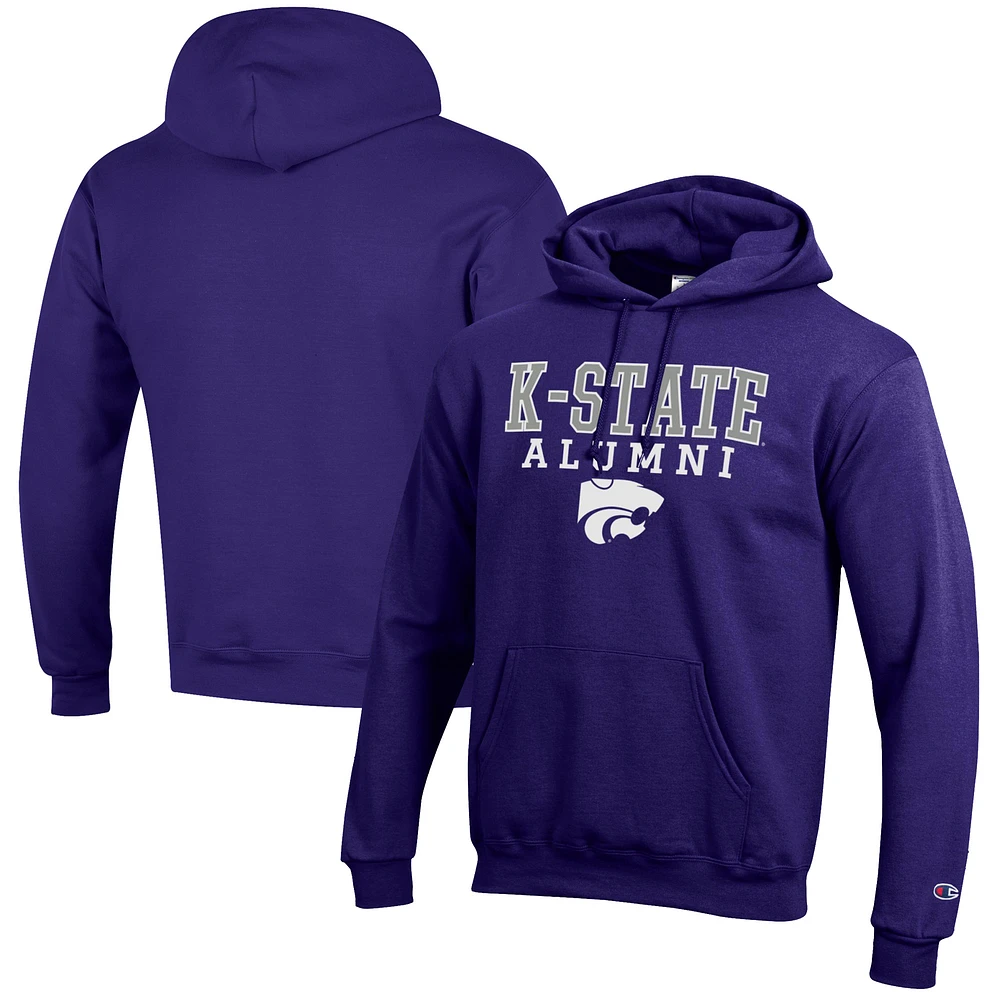 Men's Champion Kansas State Wildcats Alumni Logo Stack Pullover Hoodie