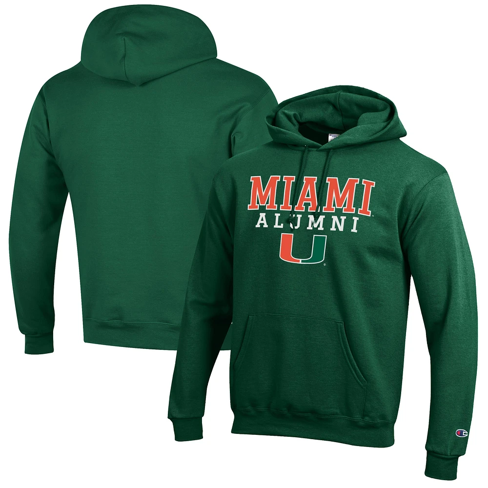 Men's Champion Miami Hurricanes Alumni Logo Stack Pullover Hoodie