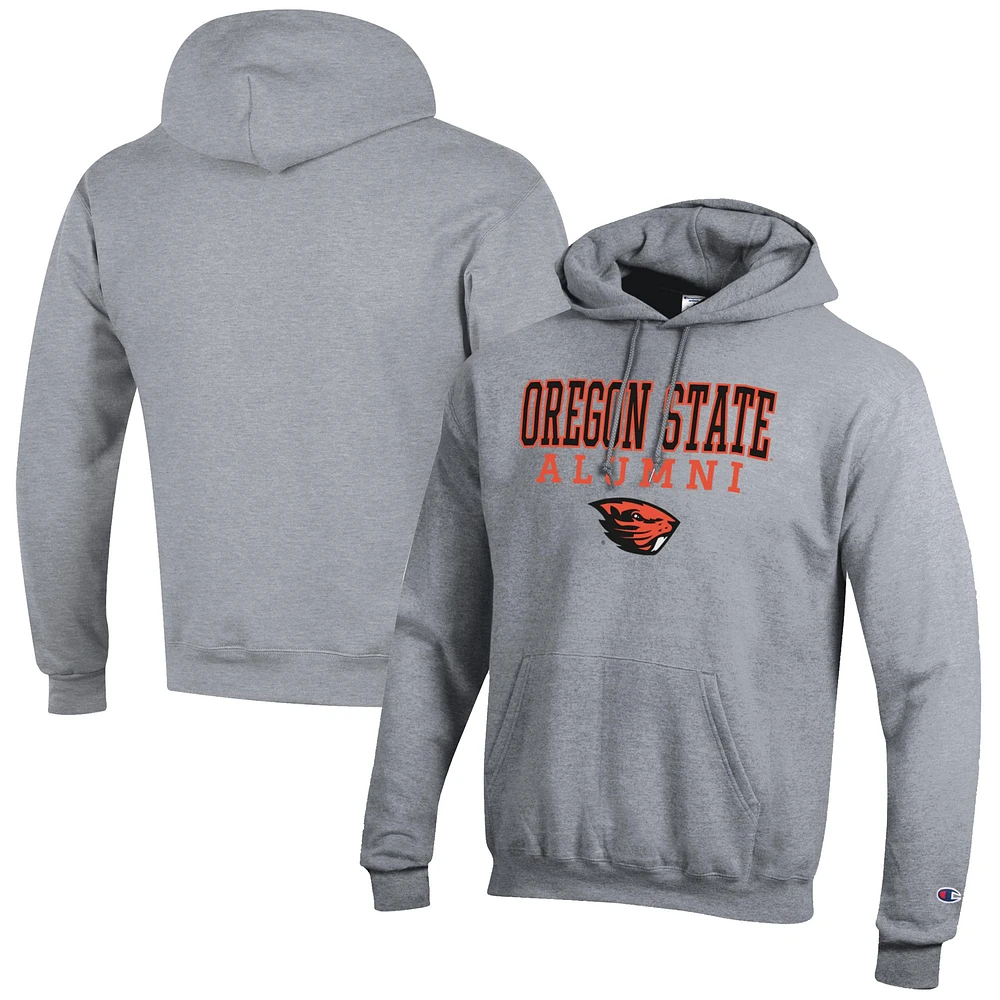Men's Champion Gray Oregon State Beavers Alumni Logo Stack Pullover Hoodie