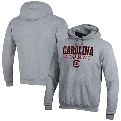 Men's Champion Gray South Carolina Gamecocks Alumni Logo Stack Pullover Hoodie