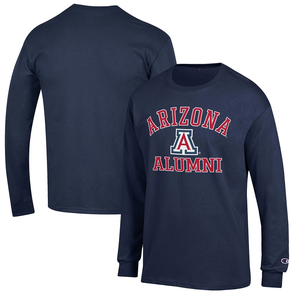 Men's Champion Navy Arizona Wildcats Alumni Logo Long Sleeve T-Shirt