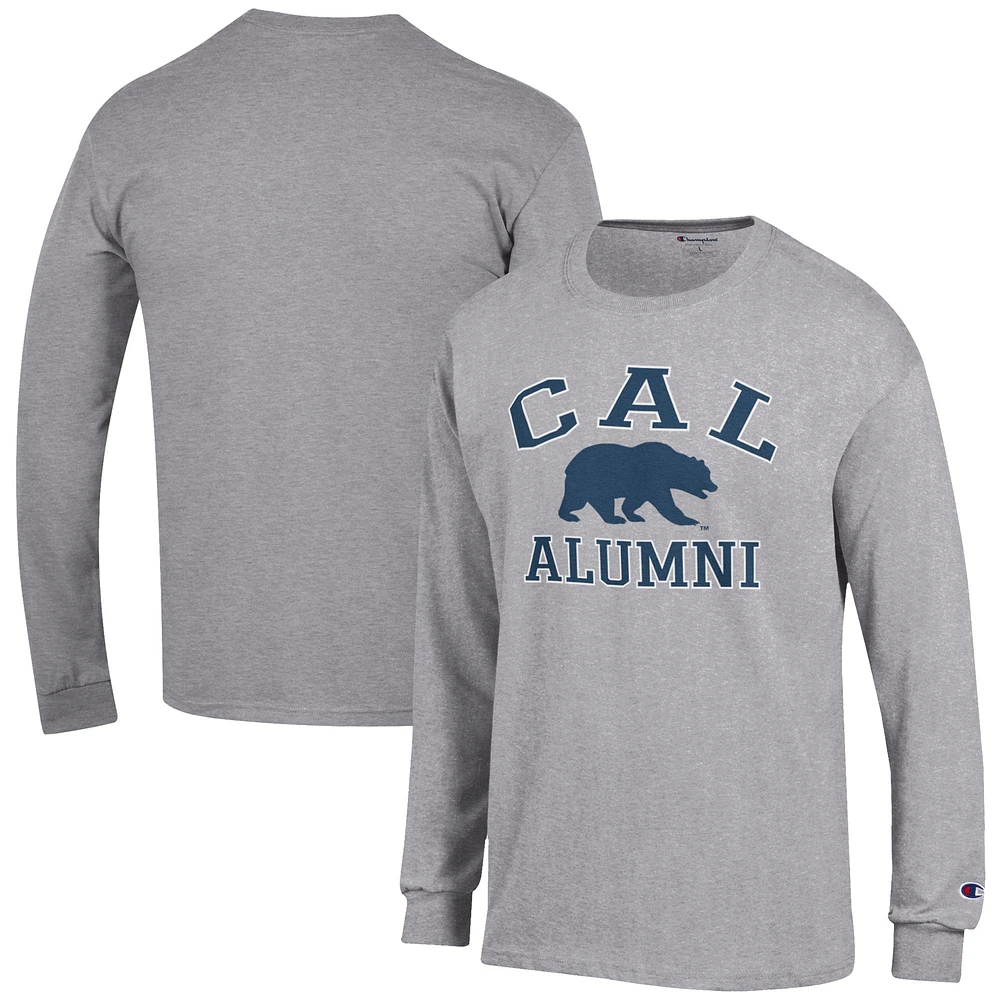 Men's Champion Gray Cal Bears Alumni Logo Long Sleeve T-Shirt