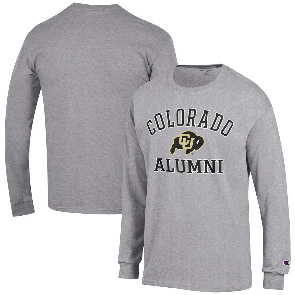 Men's Champion Gray Colorado Buffaloes Alumni Logo Long Sleeve T-Shirt