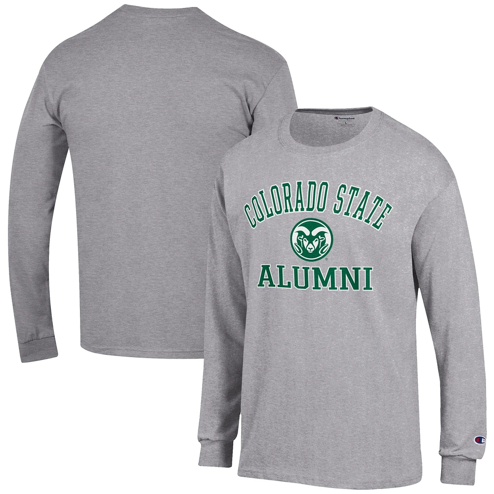 Men's Champion Gray Colorado State Rams Alumni Logo Long Sleeve T-Shirt