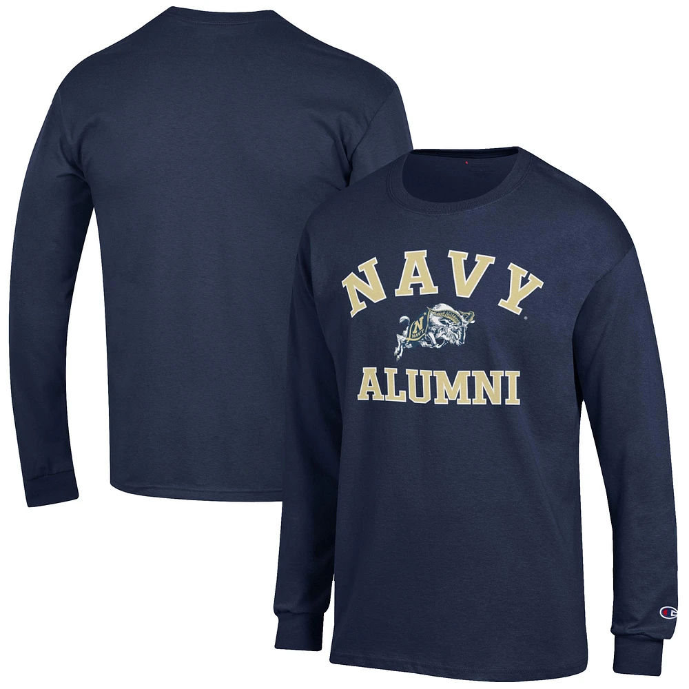 Men's Champion Navy Midshipmen Alumni Logo Long Sleeve T-Shirt