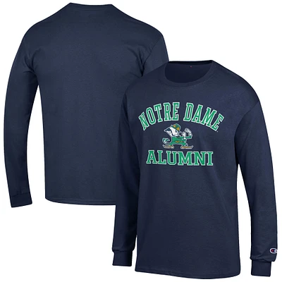 Men's Champion Navy Notre Dame Fighting Irish Alumni Logo Long Sleeve T-Shirt