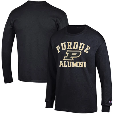 Men's Champion Black Purdue Boilermakers Alumni Logo Long Sleeve T-Shirt