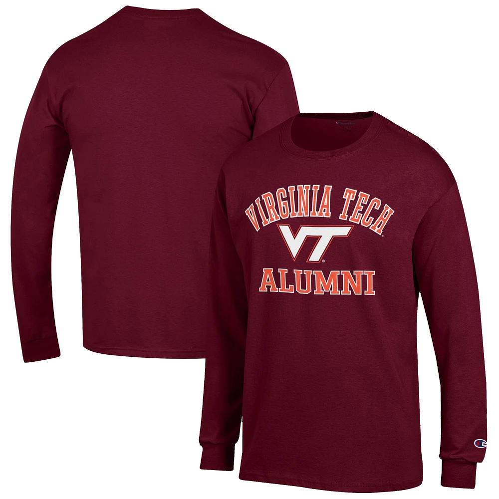 Men's Champion Maroon Virginia Tech Hokies Alumni Logo Long Sleeve T-Shirt