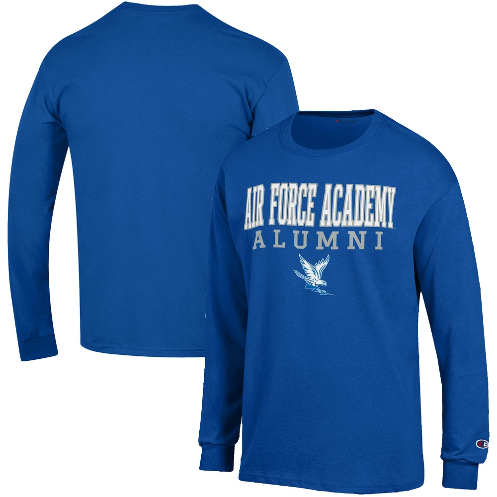 Men's Champion Royal Air Force Falcons Alumni Logo Stack Long Sleeve T-Shirt