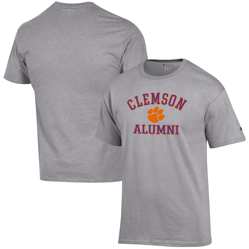 Men's Champion Gray Clemson Tigers Alumni Logo T-Shirt