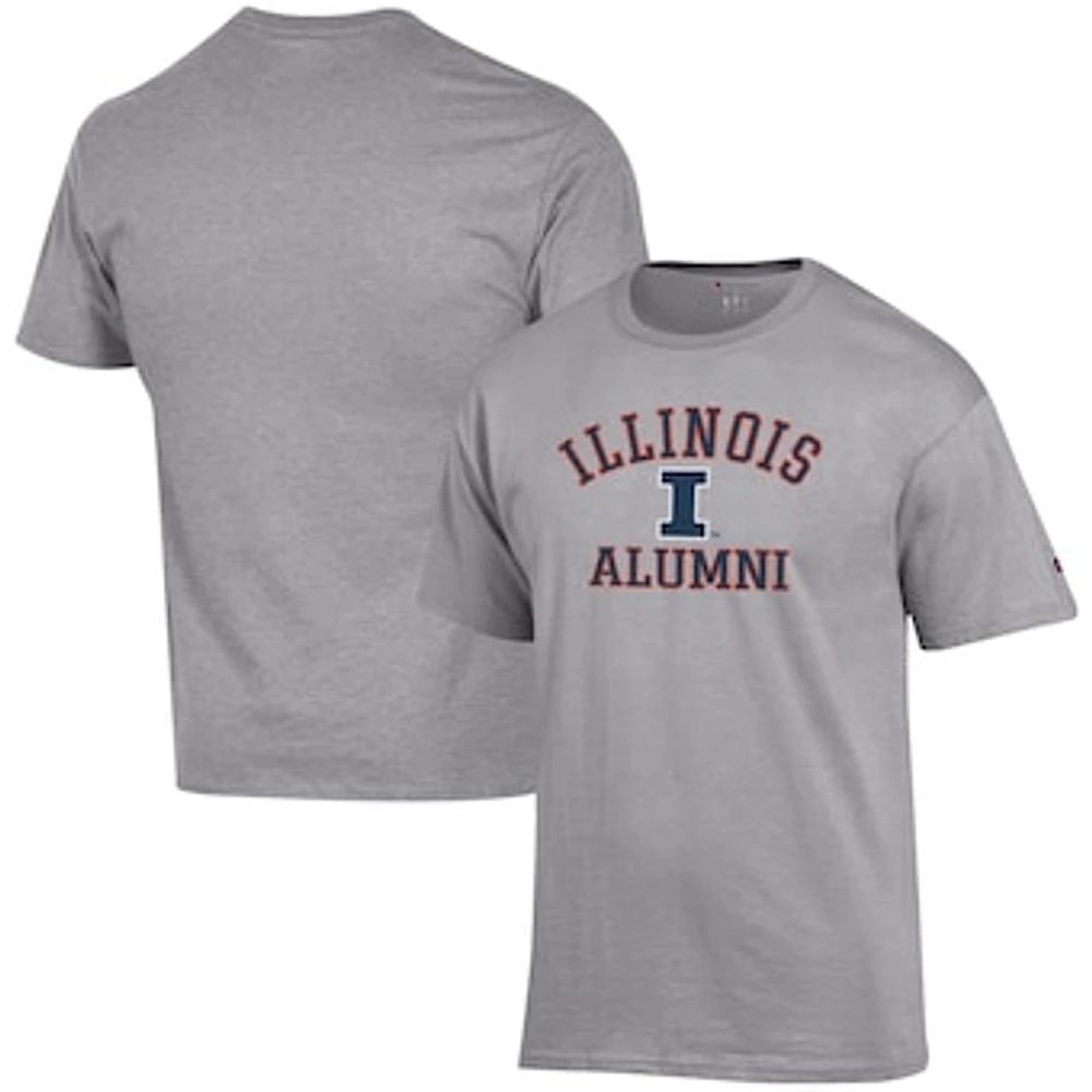 Men's Champion Gray Illinois Fighting Illini Alumni Logo T-Shirt