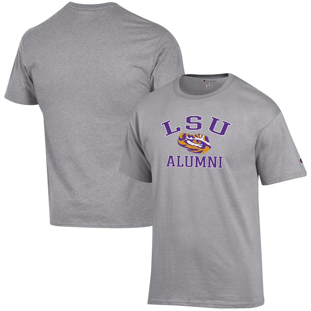 Men's Champion Gray LSU Tigers Alumni Logo T-Shirt