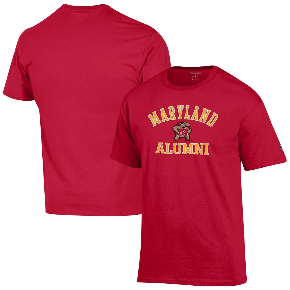 Men's Champion Red Maryland Terrapins Alumni Logo T-Shirt