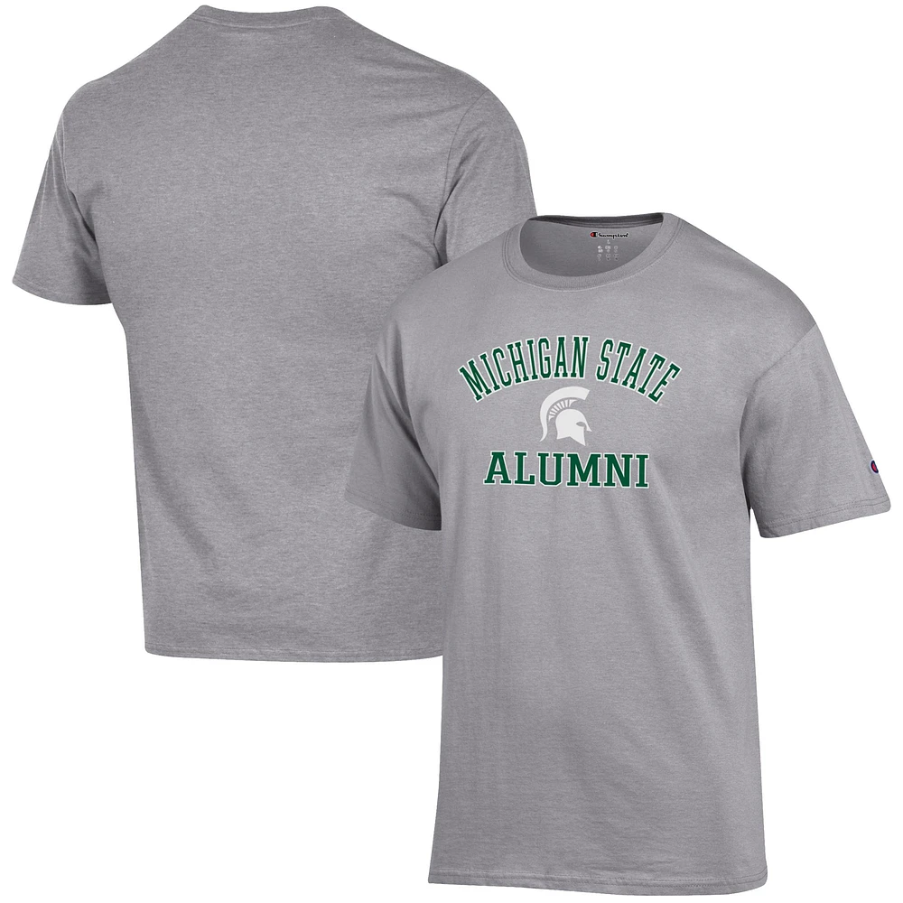 Men's Champion Gray Michigan State Spartans Alumni Logo T-Shirt