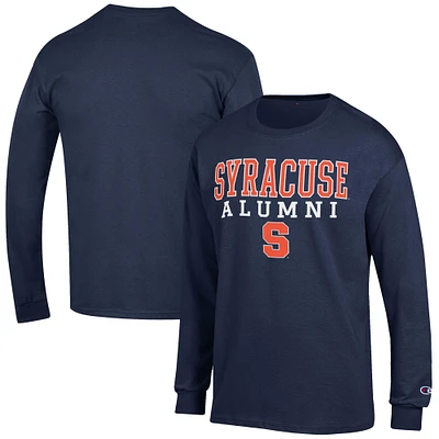 Men's Champion  Navy Syracuse Orange Alumni Logo Stack Long Sleeve T-Shirt