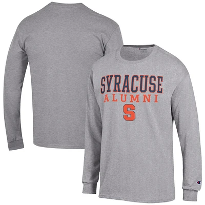 Men's Champion Gray Syracuse Orange Alumni Logo Stack Long Sleeve T-Shirt
