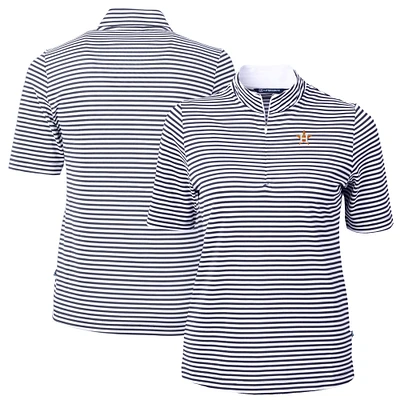 Women's Cutter & Buck  Navy Houston Astros Virtue Eco Pique Stripe Top