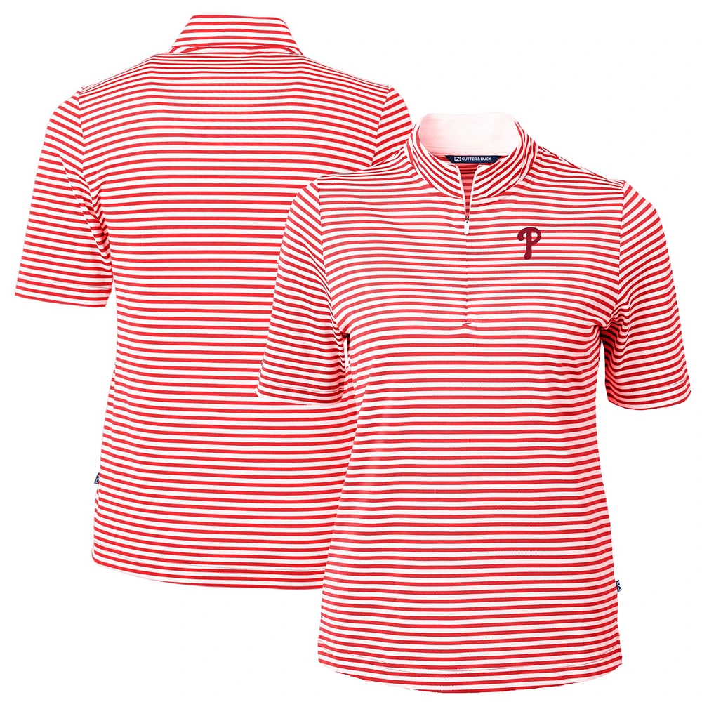 Women's Cutter & Buck Philadelphia Phillies Virtue Eco Pique Stripe Top