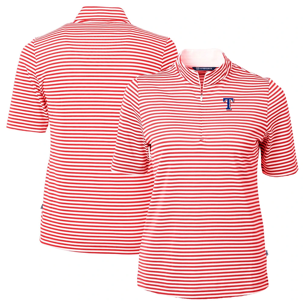 Women's Cutter & Buck Texas Rangers Virtue Eco Pique Stripe Top