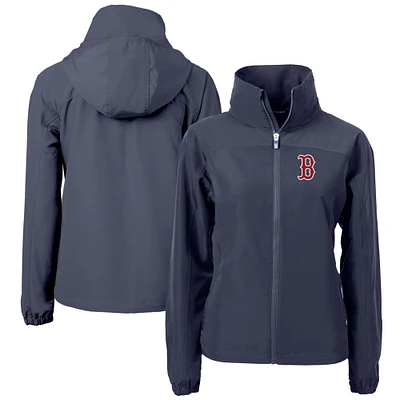 Women's Cutter & Buck Navy Boston Red Sox Charter Eco Recycled Full-Zip Jacket