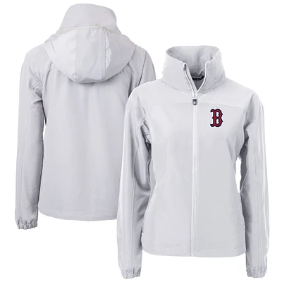 Women's Cutter & Buck Gray Boston Red Sox Charter Eco Recycled Full-Zip Jacket