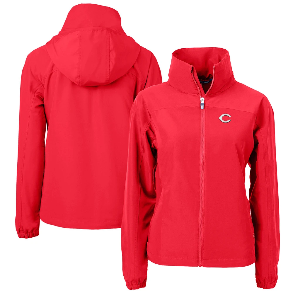 Women's Cutter & Buck Cincinnati Reds Charter Eco Recycled Full-Zip Jacket
