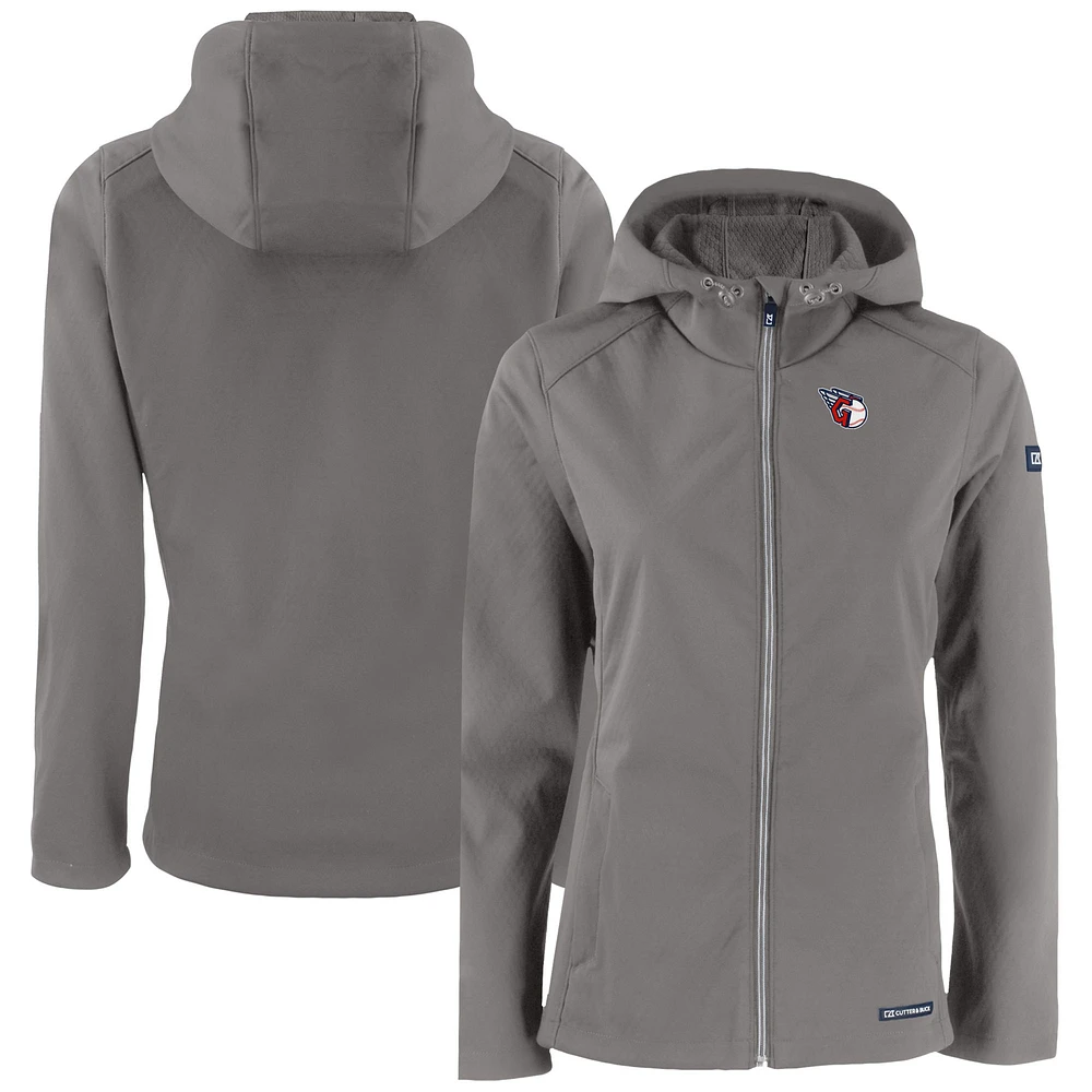 Women's Cutter & Buck Cleveland Guardians Evoke Eco Softshell Recycled Full-Zip Jacket