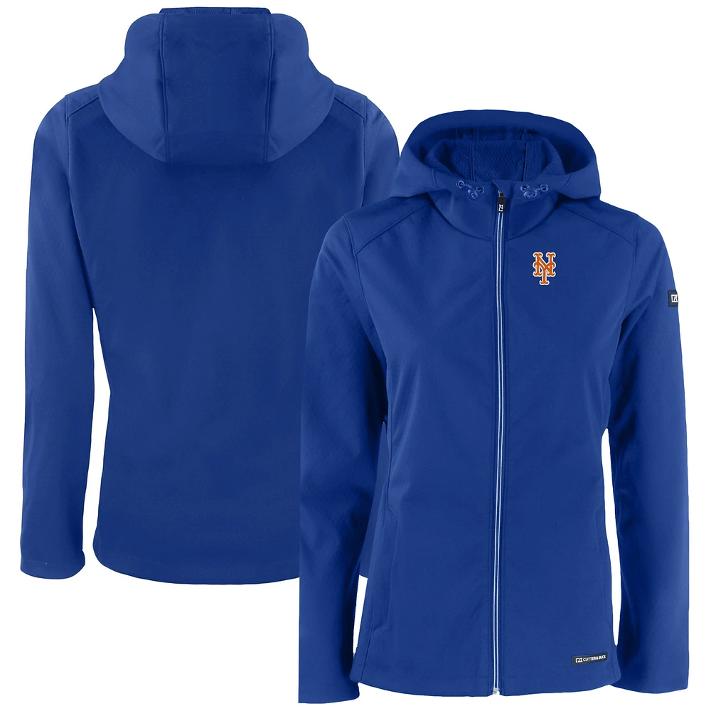 Women's Cutter & Buck Royal New York Mets Evoke Eco Softshell Recycled Full-Zip Jacket
