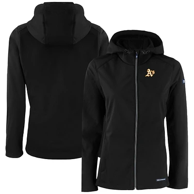 Women's Cutter & Buck Black Athletics Evoke Eco Softshell Recycled Full-Zip Jacket
