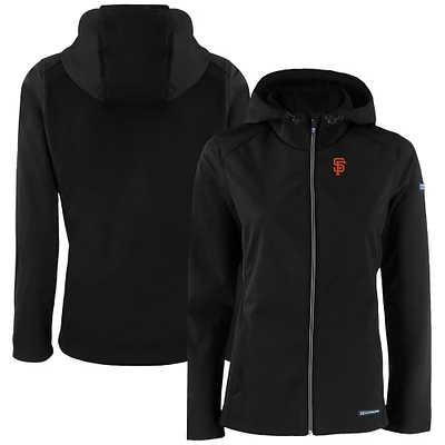 Women's Cutter & Buck Black San Francisco Giants Evoke Eco Softshell Recycled Full-Zip Jacket