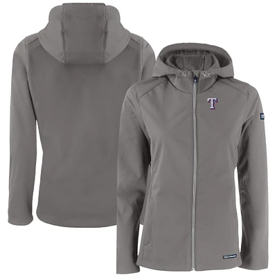 Women's Cutter & Buck Gray Texas Rangers Evoke Eco Softshell Recycled Full-Zip Jacket
