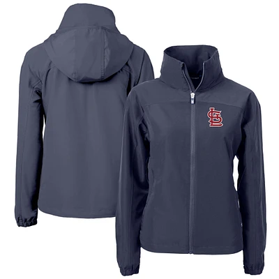 Women's Cutter & Buck Navy St. Louis Cardinals Charter Eco Recycled Full-Zip Jacket