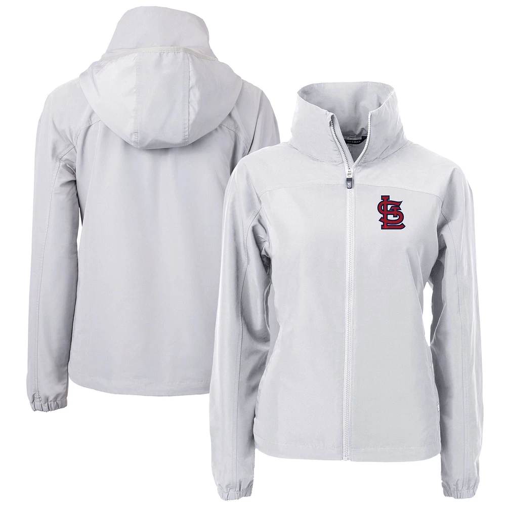 Women's Cutter & Buck Gray St. Louis Cardinals Charter Eco Recycled Full-Zip Jacket