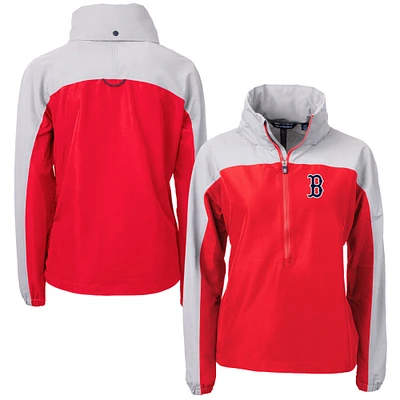 Women's Cutter & Buck Red Boston Sox Charter Eco Recycled Half-Zip Anorak Jacket
