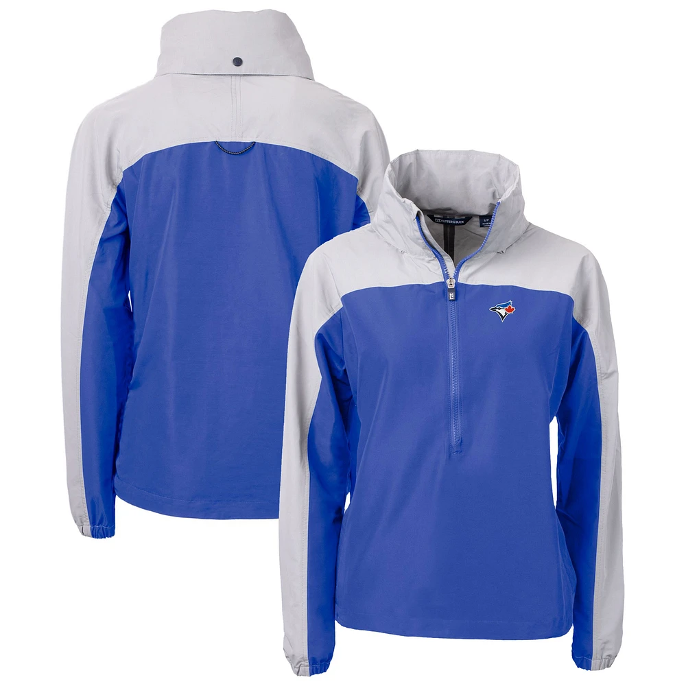 Women's Cutter & Buck Royal Toronto Blue Jays Charter Eco Recycled Half-Zip Anorak Jacket