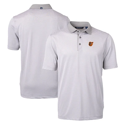 Men's Cutter & Buck Gray/White Baltimore Orioles Virtue Eco Pique Micro Stripe Recycled Big Tall Polo