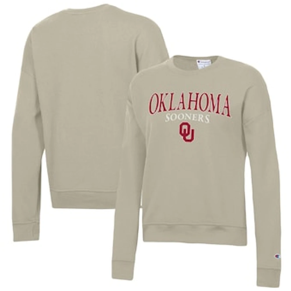 Women's Champion Tan Oklahoma Sooners Powerblend Pullover Sweatshirt