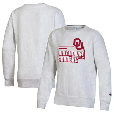 Youth Champion Heather Gray Oklahoma Sooners Reverse Weave Pullover Sweatshirt