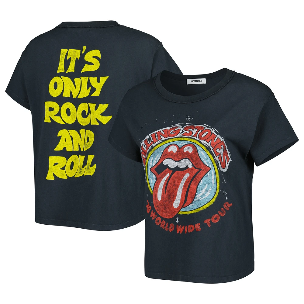 Women's Black Rolling Stones Graphic Reverse Girlfriend T-Shirt