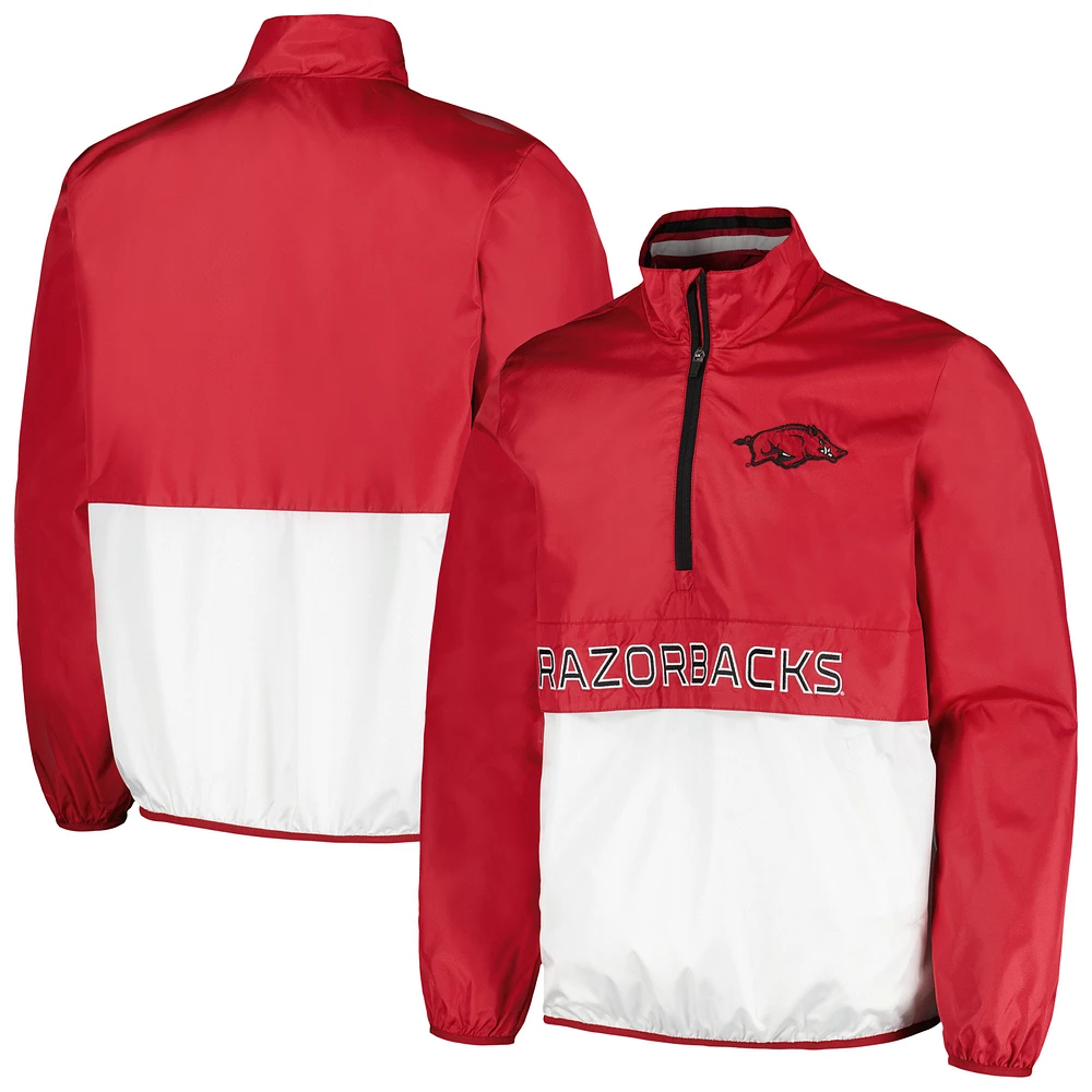 Men's G-III Sports by Carl Banks Cardinal Arkansas Razorbacks Cornerman Half-Zip Top