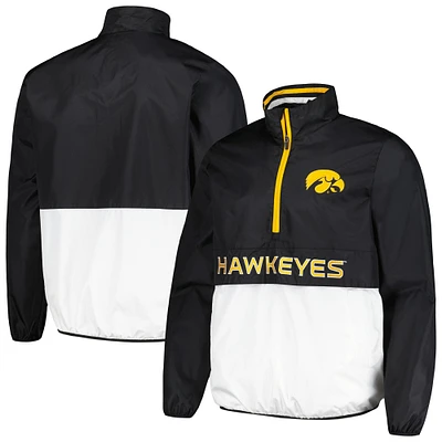 Men's G-III Sports by Carl Banks Black Iowa Hawkeyes Cornerman Half-Zip Top