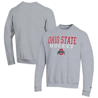 Men's Champion Ohio State Buckeyes Hockey Stack Pullover Sweatshirt