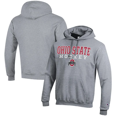 Men's Champion Ohio State Buckeyes Hockey Stack Pullover Hoodie