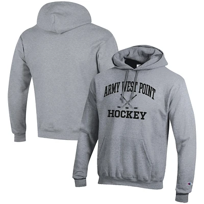 Men's Champion Gray Army Black Knights Hockey Icon Pullover Hoodie