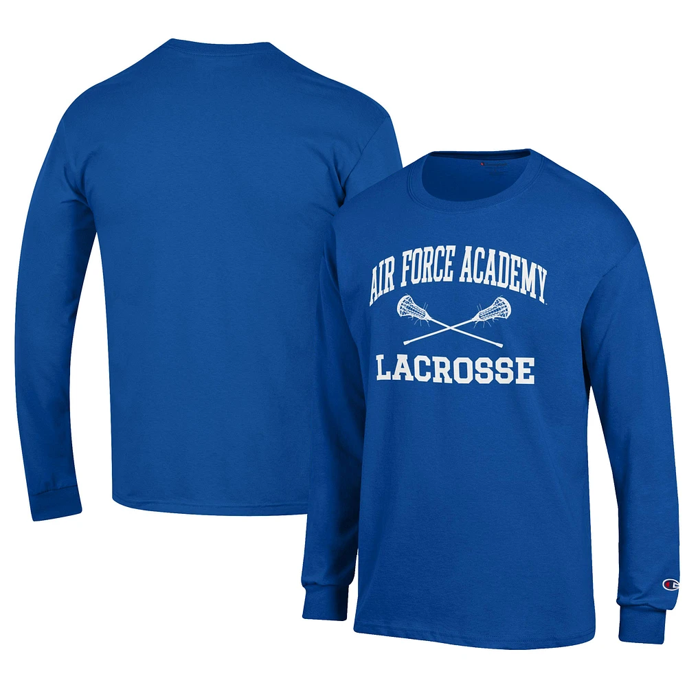 Men's Champion Royal Air Force Falcons Lacrosse Icon Long Sleeve T-Shirt