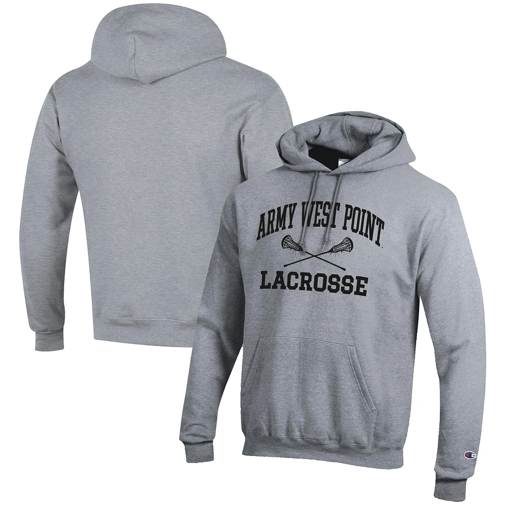 Men's Champion Gray Army Black Knights Lacrosse Icon Pullover Hoodie